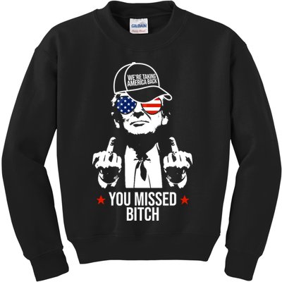 Trump Were Taking America Back You Missed Bitch Funny Kids Sweatshirt