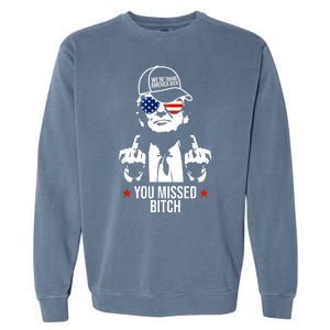 Trump Were Taking America Back You Missed Bitch Funny Garment-Dyed Sweatshirt