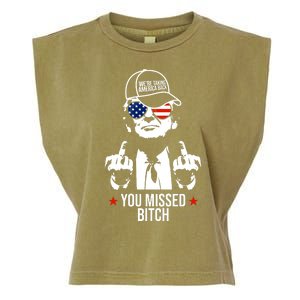 Trump Were Taking America Back You Missed Bitch Funny Garment-Dyed Women's Muscle Tee