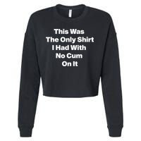 This Was The Only Shrt I Had With No Cum On It Funny Saying Cropped Pullover Crew