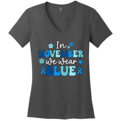 T1D Warrior Type 1 Diabetes Awareness Diabetic Women's V-Neck T-Shirt