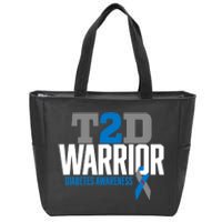 T2D Warrior Type 2 Diabetes Awareness Diabetic Zip Tote Bag