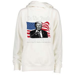 Trump We The People Have Spoken Womens Funnel Neck Pullover Hood