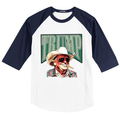 Trump Western Trump Cowboy Make America Great Trump Daddy Baseball Sleeve Shirt