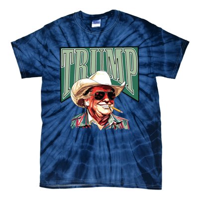 Trump Western Trump Cowboy Make America Great Trump Daddy Tie-Dye T-Shirt