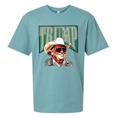 Trump Western Trump Cowboy Make America Great Trump Daddy Sueded Cloud Jersey T-Shirt