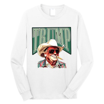 Trump Western Trump Cowboy Make America Great Trump Daddy Long Sleeve Shirt