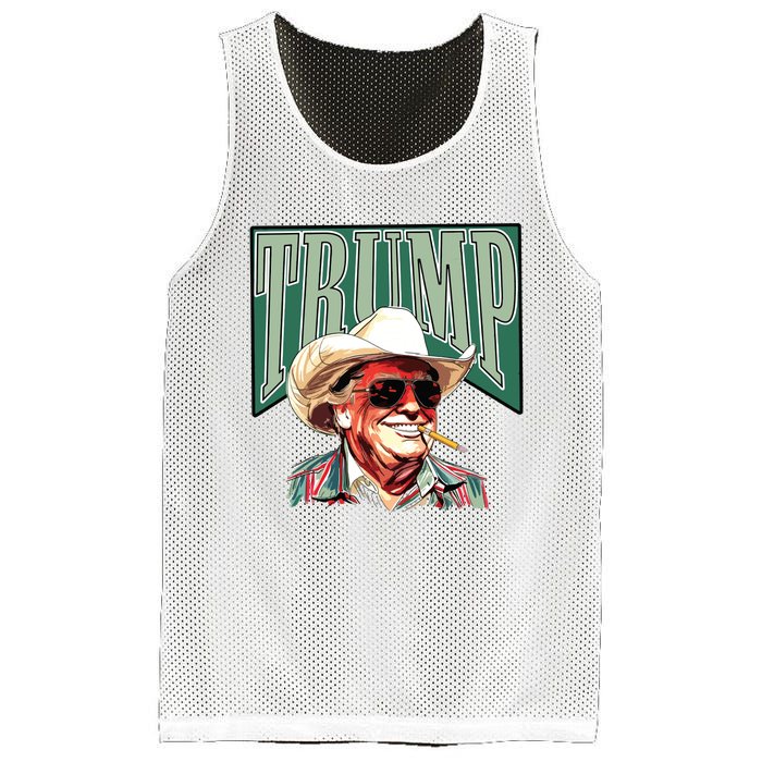 Trump Western Trump Cowboy Make America Great Trump Daddy Mesh Reversible Basketball Jersey Tank