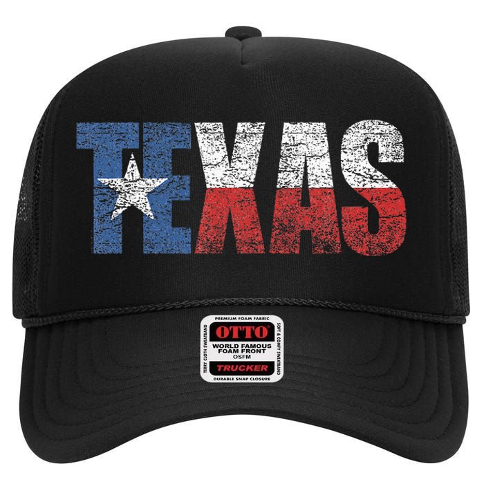 Texas Women Texas State Flag High Crown Mesh Back Trucker Hat