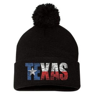 Texas Women Texas State Flag Pom Pom 12in Knit Beanie