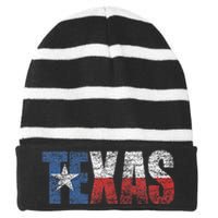 Texas Women Texas State Flag Striped Beanie with Solid Band