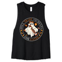 Teacher Will Trade Students For Candy Easy Halloween Costume Women's Racerback Cropped Tank