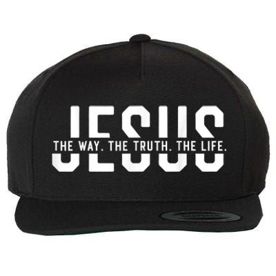 The Way Truth Life John 14 6 Christian Faith Bible Verse Wool Snapback Cap