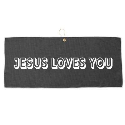 Top Words That Christians Say JESUS LOVES YOU Large Microfiber Waffle Golf Towel