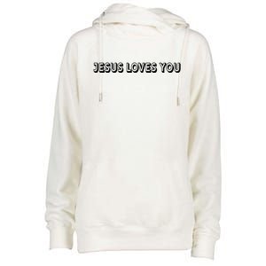 Top Words That Christians Say JESUS LOVES YOU Womens Funnel Neck Pullover Hood