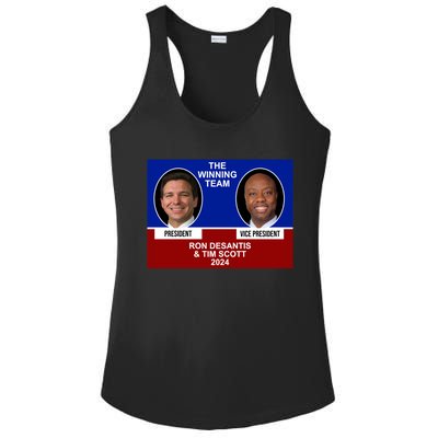 The Winning Team Ron Desantis And Tim Scott 2024 Ladies PosiCharge Competitor Racerback Tank