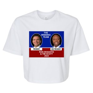 The Winning Team Ron Desantis And Tim Scott 2024 Bella+Canvas Jersey Crop Tee