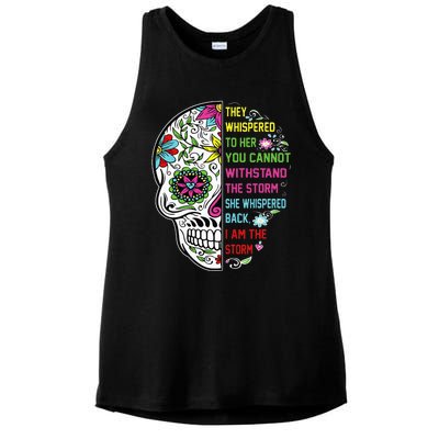 They whispered to her you cannot withstand the storm Skull Ladies PosiCharge Tri-Blend Wicking Tank