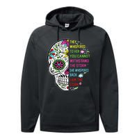 They whispered to her you cannot withstand the storm Skull Performance Fleece Hoodie