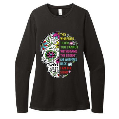 They whispered to her you cannot withstand the storm Skull Womens CVC Long Sleeve Shirt