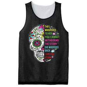 They whispered to her you cannot withstand the storm Skull Mesh Reversible Basketball Jersey Tank