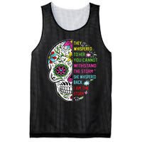 They whispered to her you cannot withstand the storm Skull Mesh Reversible Basketball Jersey Tank