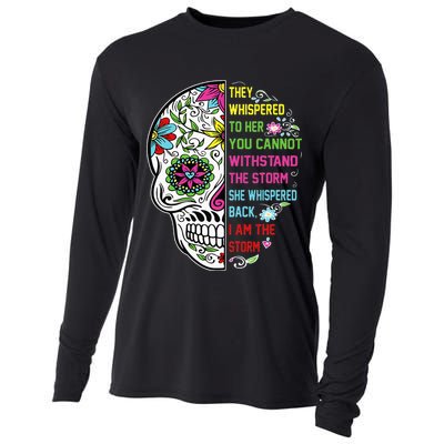 They whispered to her you cannot withstand the storm Skull Cooling Performance Long Sleeve Crew