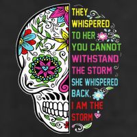 They whispered to her you cannot withstand the storm Skull Microfiber Hand Towel