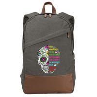 They whispered to her you cannot withstand the storm Skull Cotton Canvas Backpack