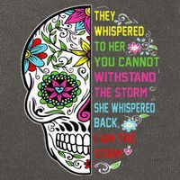 They whispered to her you cannot withstand the storm Skull Cotton Canvas Backpack