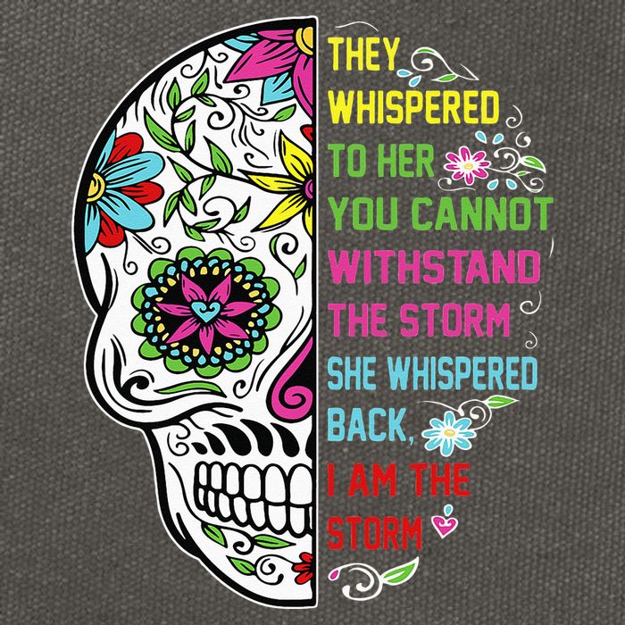 They whispered to her you cannot withstand the storm Skull Cotton Canvas Backpack