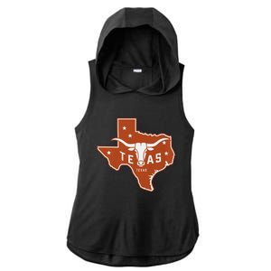 Texas Western Texas Map Ladies PosiCharge Tri-Blend Wicking Draft Hoodie Tank