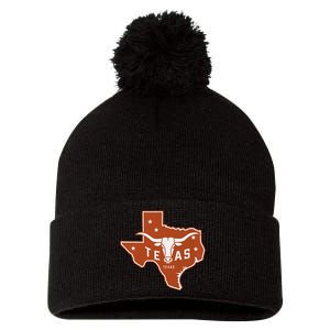 Texas Western Texas Map Pom Pom 12in Knit Beanie