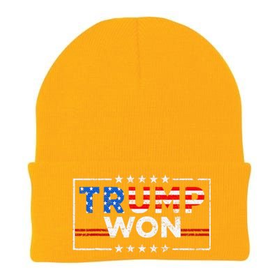 Trump Won The Election Winner 2024 Trump 2.0 Trump Is Back Knit Cap Winter Beanie