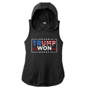 Trump Won The Election Winner 2024 Trump 2.0 Trump Is Back Ladies PosiCharge Tri-Blend Wicking Draft Hoodie Tank