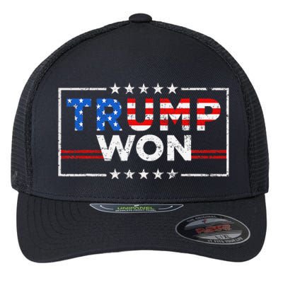 Trump Won The Election Winner 2024 Trump 2.0 Trump Is Back Flexfit Unipanel Trucker Cap