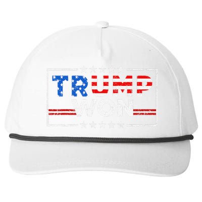 Trump Won The Election Winner 2024 Trump 2.0 Trump Is Back Snapback Five-Panel Rope Hat