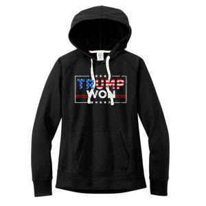 Trump Won The Election Winner 2024 Trump 2.0 Trump Is Back Women's Fleece Hoodie