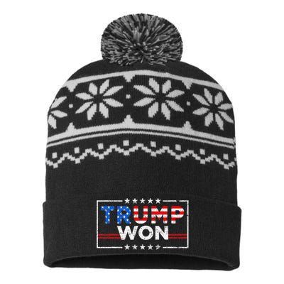 Trump Won The Election Winner 2024 Trump 2.0 Trump Is Back USA-Made Snowflake Beanie