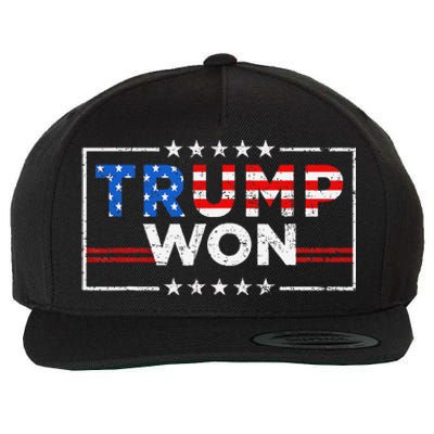 Trump Won The Election Winner 2024 Trump 2.0 Trump Is Back Wool Snapback Cap