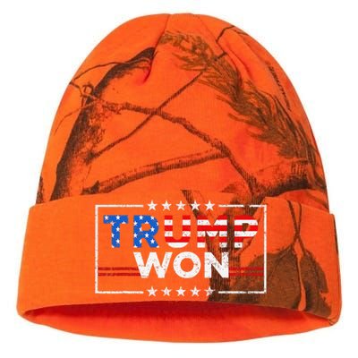 Trump Won The Election Winner 2024 Trump 2.0 Trump Is Back Kati Licensed 12" Camo Beanie