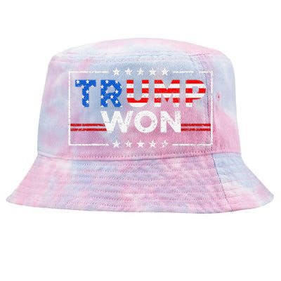 Trump Won The Election Winner 2024 Trump 2.0 Trump Is Back Tie-Dyed Bucket Hat