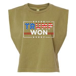 Trump Won The Election Winner 2024 Trump 2.0 Trump Is Back Garment-Dyed Women's Muscle Tee