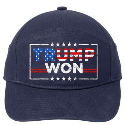 Trump Won The Election Winner 2024 Trump 2.0 Trump Is Back 7-Panel Snapback Hat