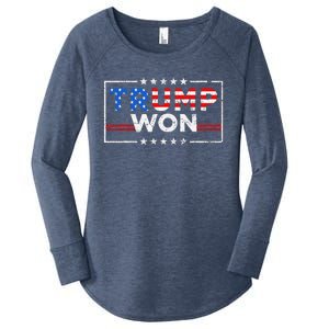 Trump Won The Election Winner 2024 Trump 2.0 Trump Is Back Women's Perfect Tri Tunic Long Sleeve Shirt