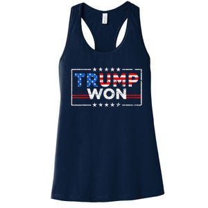 Trump Won The Election Winner 2024 Trump 2.0 Trump Is Back Women's Racerback Tank