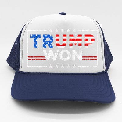 Trump Won The Election Winner 2024 Trump 2.0 Trump Is Back Trucker Hat