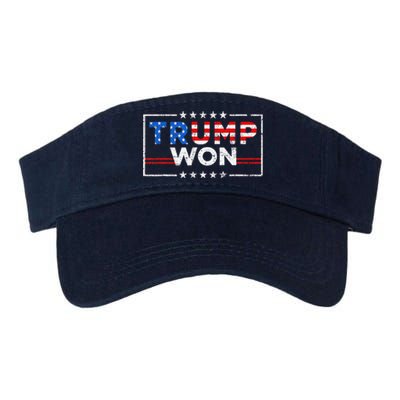 Trump Won The Election Winner 2024 Trump 2.0 Trump Is Back Valucap Bio-Washed Visor