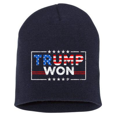 Trump Won The Election Winner 2024 Trump 2.0 Trump Is Back Short Acrylic Beanie