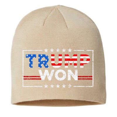 Trump Won The Election Winner 2024 Trump 2.0 Trump Is Back Sustainable Beanie